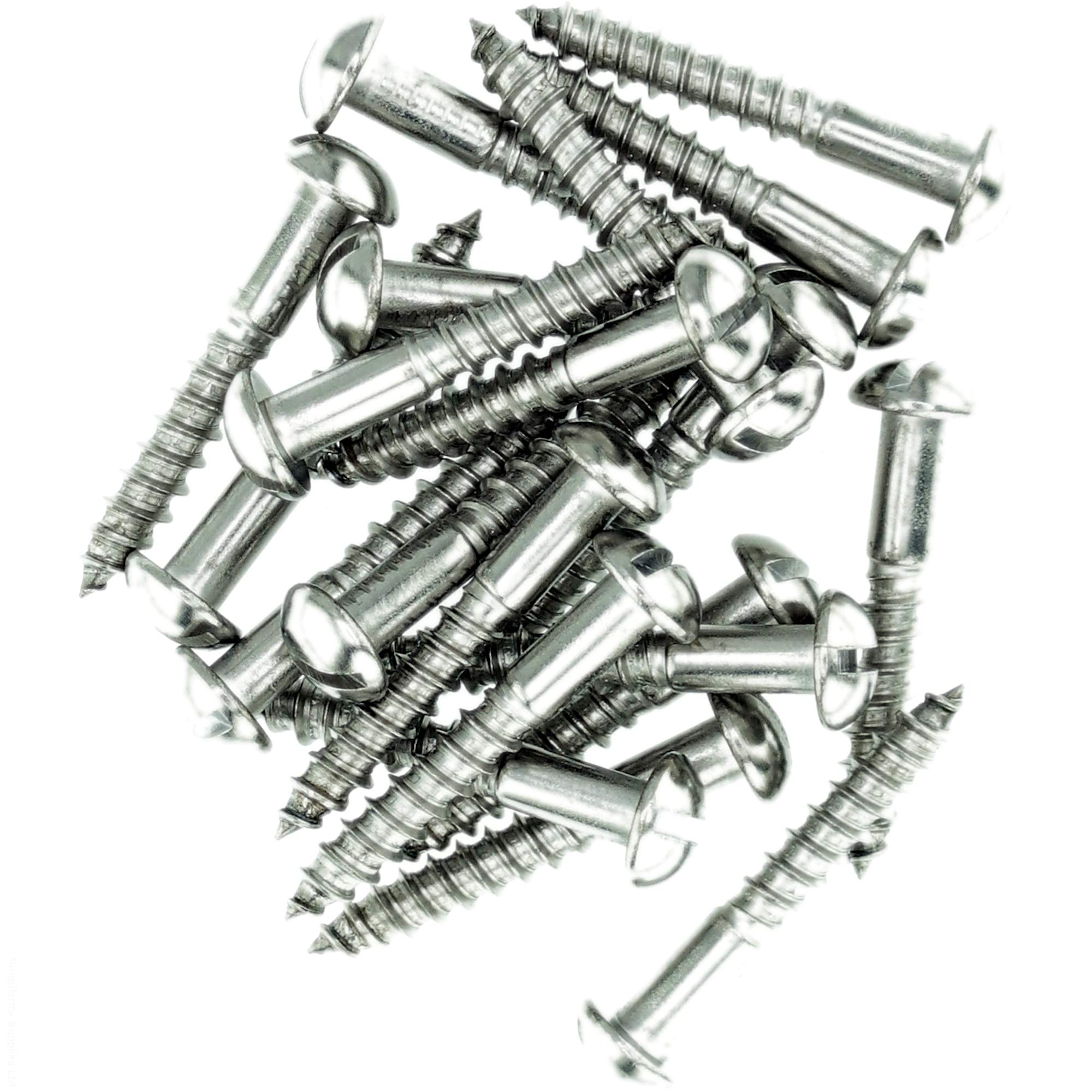 No.4 x 1.18 (3.0mm x 30mm) Slot Pan Wood Screw - Stainless Steel (A2) (Pack of 20)