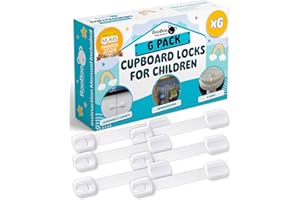 BOOBOO BABY Booboo® (6 Pack) Premium Child Safety Cupboard Door Strap Locks | Baby Proof Your Cabinets with No Trapped Fingers | Extra Easy Installation, No Tools Needed