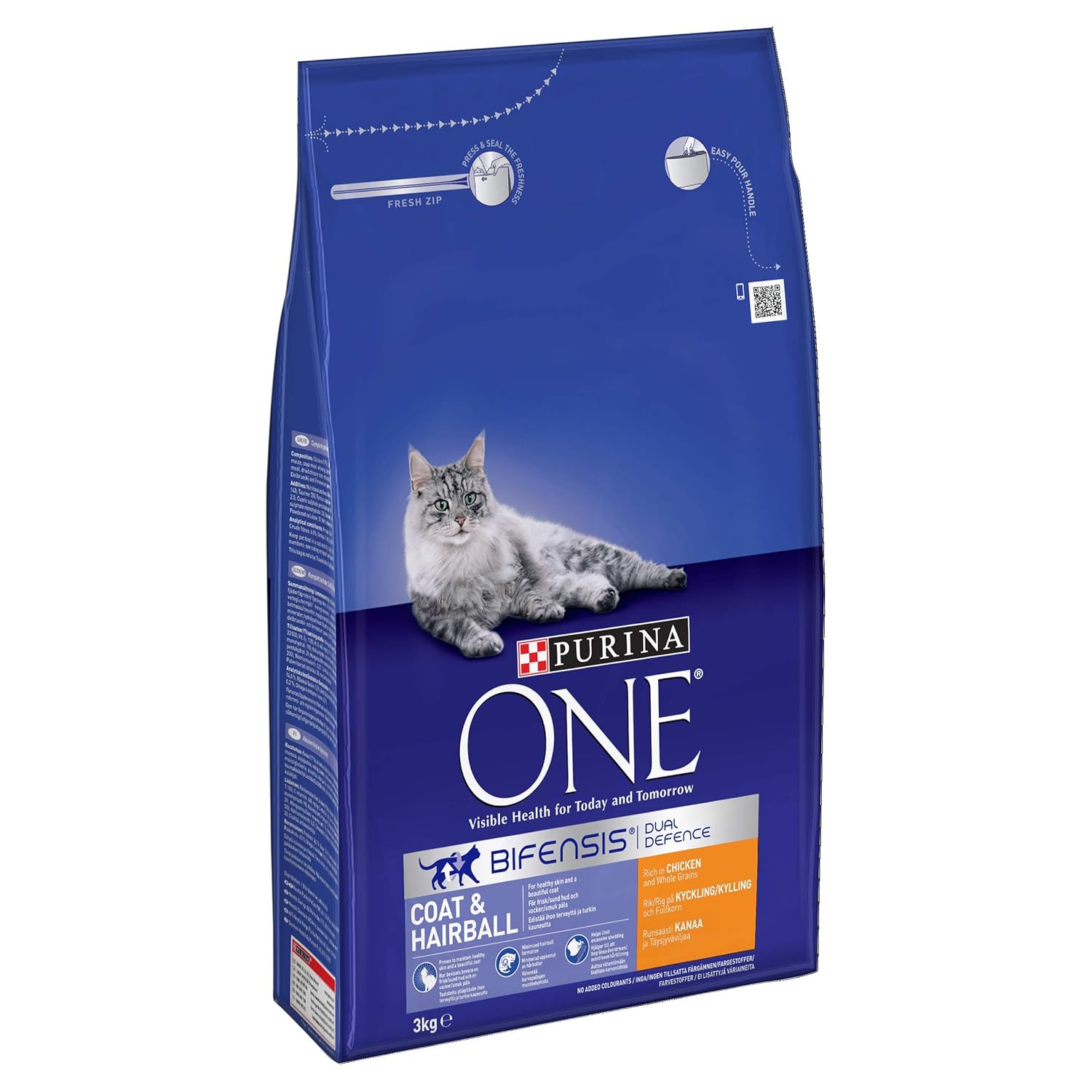 Purina One Coat and Hairball Dry Cat Food Chicken, 3kg Amazon.co.uk