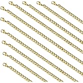 YOUBEIYEE Gold Cuban Necklace Chains Bulk for Men and Women Stainless Steel Chain for Jewelry Making (10pcs,18inch)
