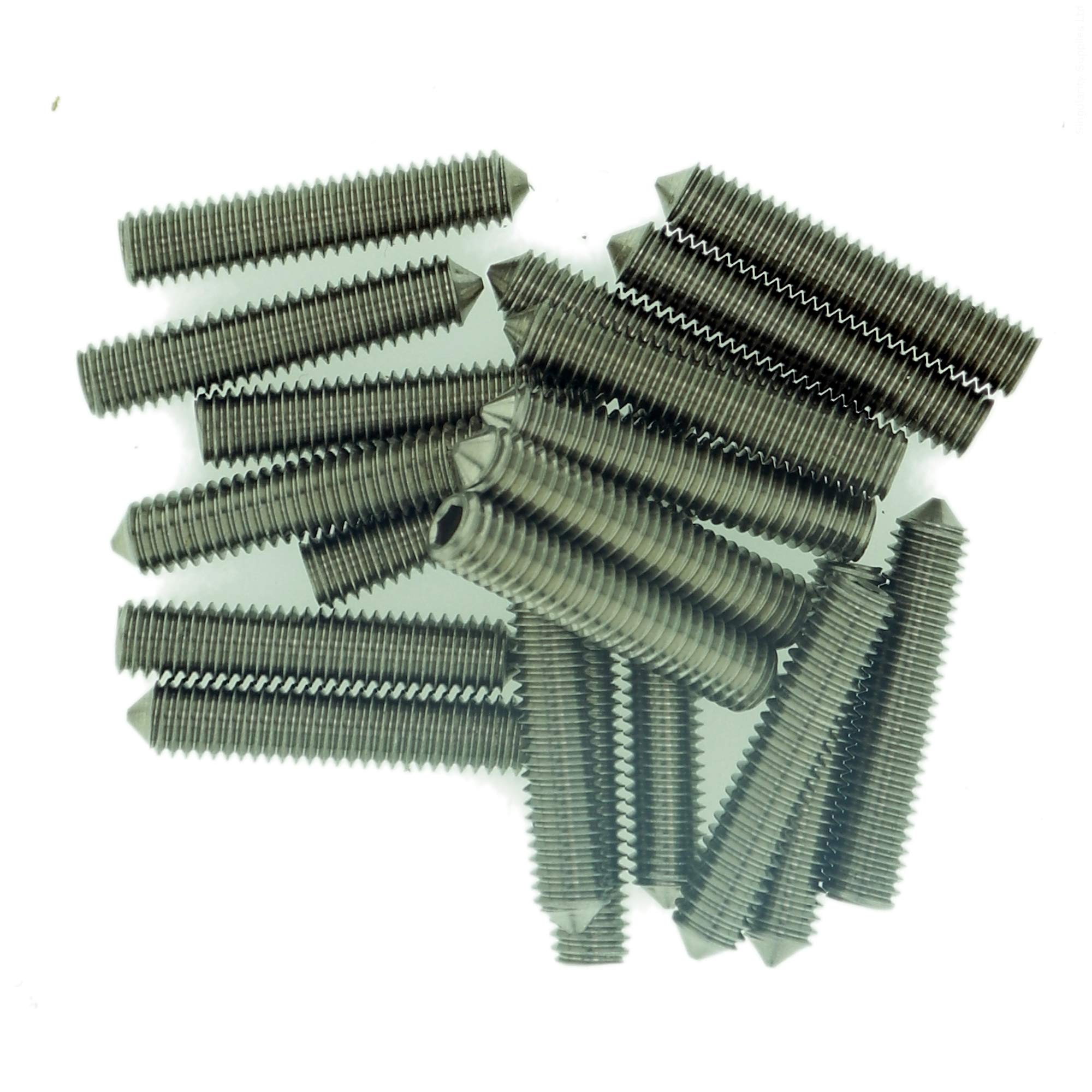 M3 (3mm x 20mm) Hex Socket Grub Screw (Cone Point) - Stainless Steel (A2) (Pack of 20)