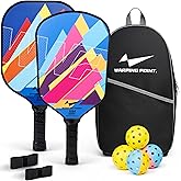 Pickleball Paddles Set of 2, Fiberglass Pickleball Set, Durable & Lightweight USAPA Approved Pickle Ball Rackets 2 Pack Pickleball Gifts for Women with Bag & Outdoor Balls for Men Beginner Kids Adults
