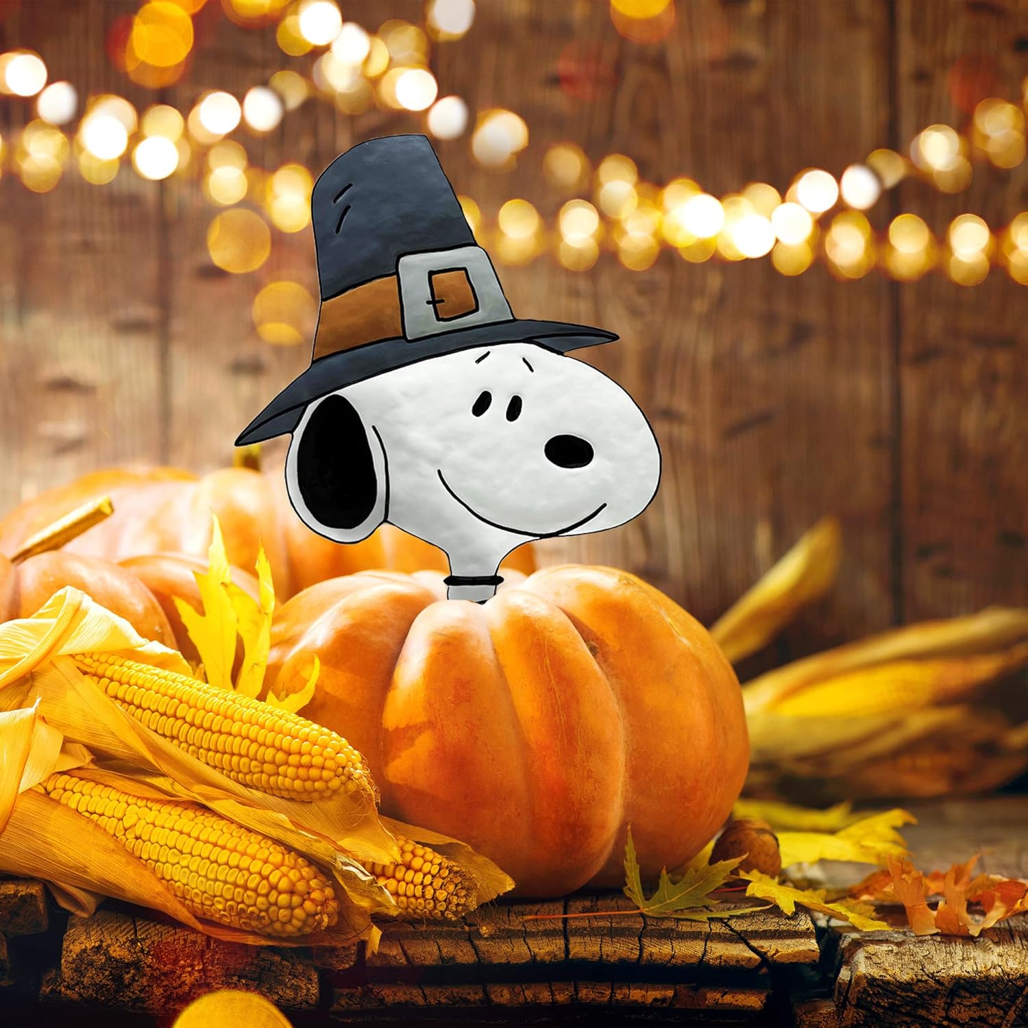 Decorative Garden Stakes - Peanuts Pumpkin Press-in Icon Outdoor Garden Stake (Snoopy Pilgrim)