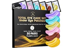 AURAE Variety Under Eye Patches (30 Pairs) - For Dark Circles & Puffiness - Eye Mask for Care