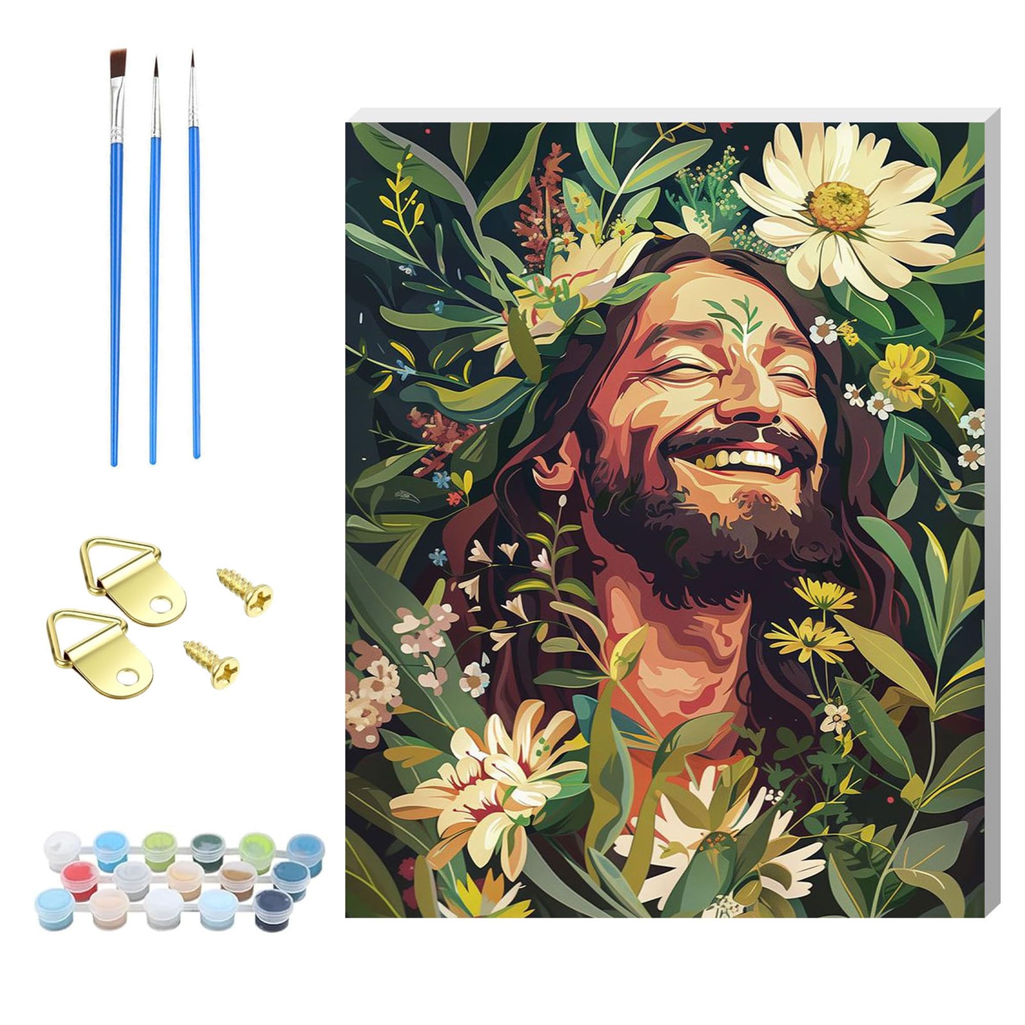 HEFEIS Adults Paint by Number Kits,Framed Painting by Numbers Kits on Canvas,Color by Numbers Adult Acrylic Watercolor Gifts for Friends Wall Decor (Man)