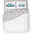 Camco Life is Better at The Campsite Camper/RV Queen Sized Bed Sheet Set | Features Travel Trailer Print Design on White Background | Crafted of Soft Machine Washable Polyester | 4-Piece Set (53299)