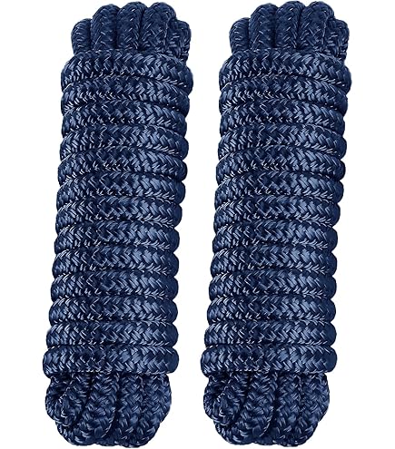 Dog Line Double Braid Nylon LINE 3/8"X20' BLUE (302110020BL-1 Dock Lines 3/8