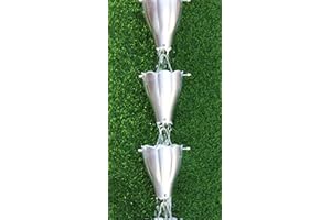 GENERIC KAM Home XL Aluminum Art Ware Scallops Cups Rain Chain with Installation Kit (Natural, 8.5)