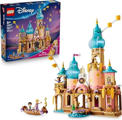 | Disney Princess Il Castello di Rapunzel Giocattolo - Modello da Esposizione con 4 Mini Bamboline, Figura di Pascal e Accessori - Regalo di Compleanno per Bambine da 6 Anni in su e Fan - 43297