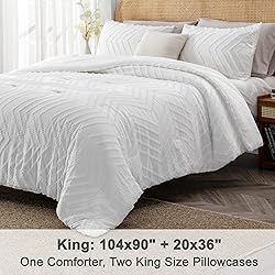 Litanika White King Comforter Set, 3 Pieces