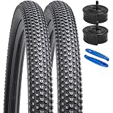 YUNSCM 2-PCS 26" Mountain Bike Tires 26 x 2.125 54-559 Compatible with 26x2.125 26x2.15 Off Road Bike, MTB, Gravel, Hybrid Bike Bicycle Tires | Fast, Durable, Foldable (Y-1273)