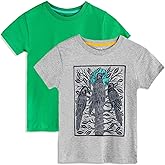 Mightly Boys and Girls' Crewneck Short Sleeve T Shirts | 100% Organic Cotton, Colorful, Soft & Basic Crewneck Tee for Kids