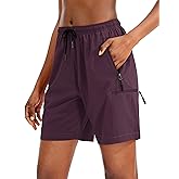 SANTINY Women's 5''/ 7''/9'' Hiking Cargo Shorts Quick Dry Lightweight Summer Shorts for Women Athletic Golf Zipper Pockets