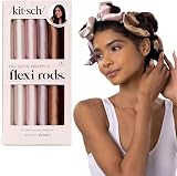Kitsch Satin Flexi Rod Heatless Hair Curler Set Rosewood 6pcs