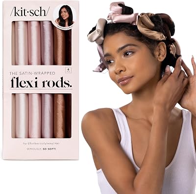Kitsch Satin Flexi Rod Heatless Hair Curler Set Rosewood 6pcs
