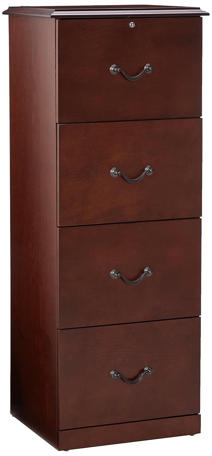 Z Line Designs 4 Drawer Vertical File Cabinet Cherry Office Products Dprd Tasikmalayakab Go Id