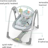 Ingenuity Swing 'n Go 5-Speed Portable Baby Swing 0-9 Months Hugs & Hoots view 2