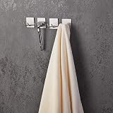 JS Self Adhesive Hooks Razor Holder 4 Pack Stainless Steel Bathroom Organizer view 3