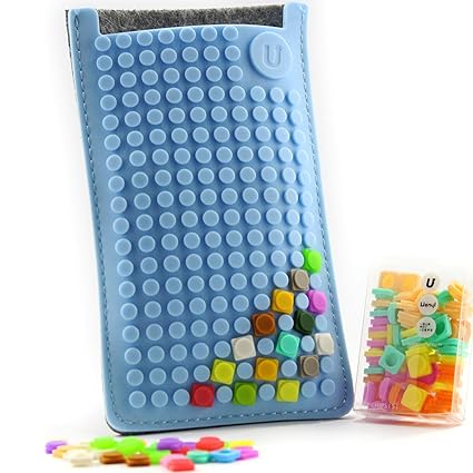 Upixel WY-B009-WN Handytasche klein, Grau/himmelblau