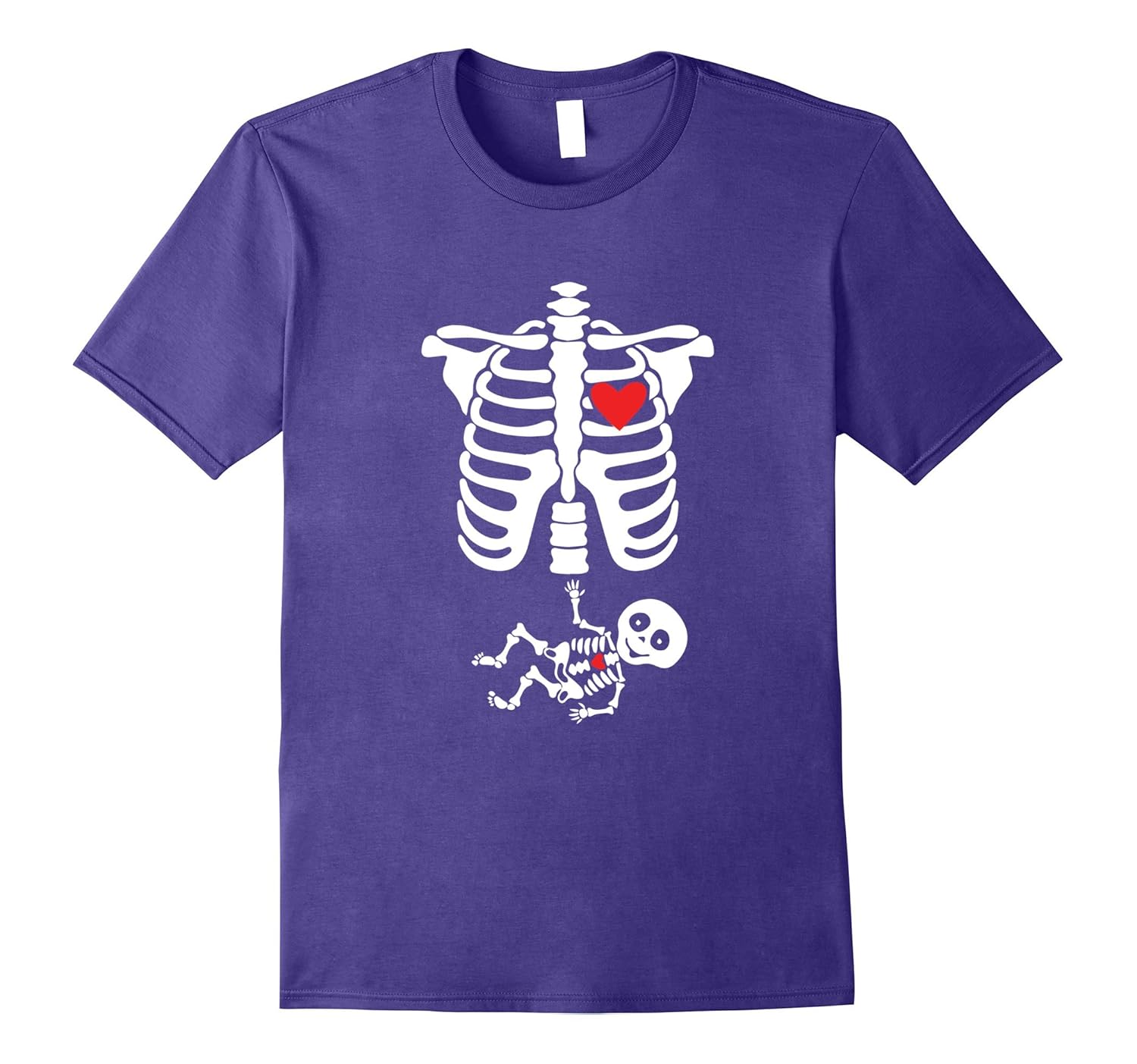 Skeleton X-ray Maternity T-shirt. Halloween Gift for Wife.-Rose