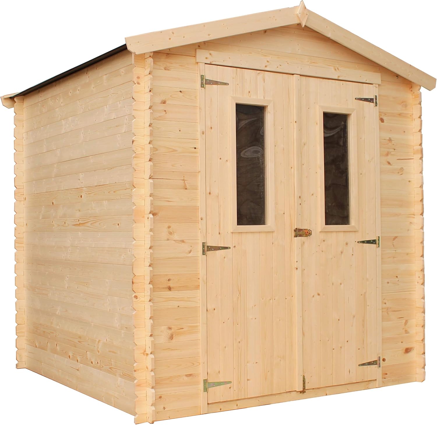 TIMBELA M343C Gartenhaus aus Holz im Freien - Kiefern- / Fichtenschuppen - H218 x 206 x 216 cm / 3,53 m2