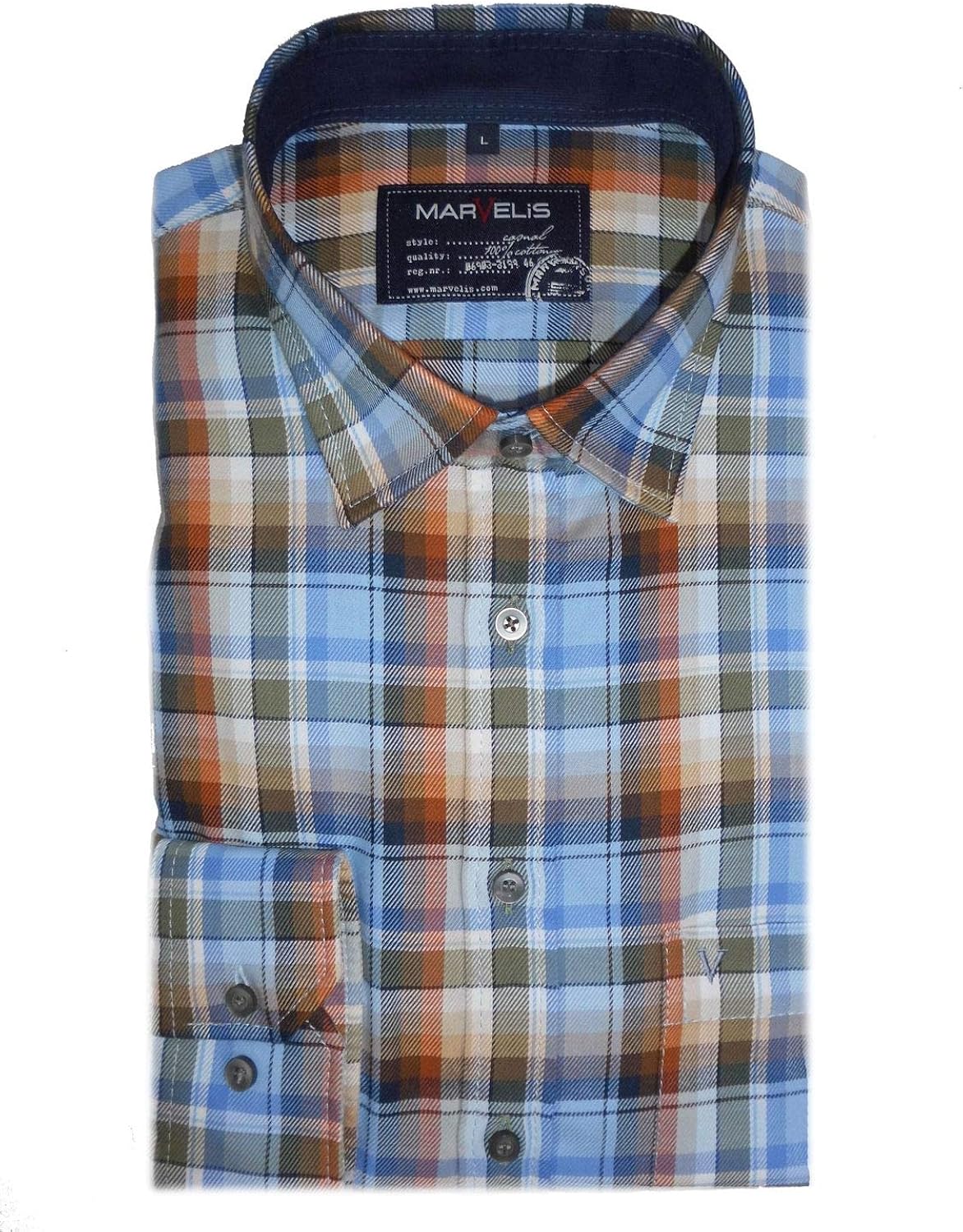 Marvelis Hemd Casual Langarm Flanell 6068.64.26 : Amazon.de: Bekleidung