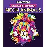 Brain Games - Sticker by Number: Neon Animals (28 Images to Sticker)