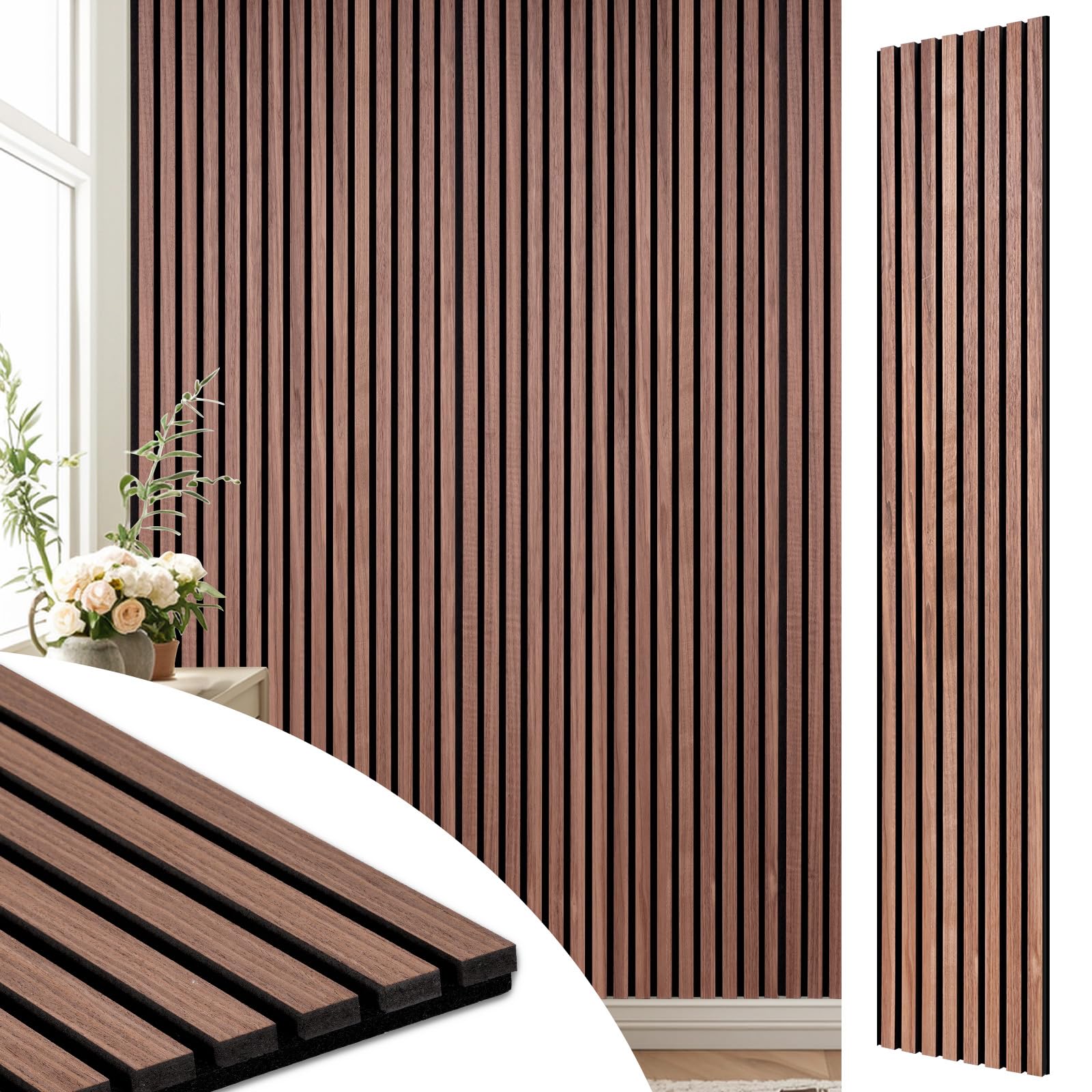 Photo 1 of **will need truck for pick up**
DOLLAR BOSS Wood Slat Acoustic Panels for Wall, 94.5" x 12.6" 4Pcs Soundproof Absorbing Wall Panel with Wood Finish 3D Fluted for Ceiling Kitchen Bedroom Office, Walnut