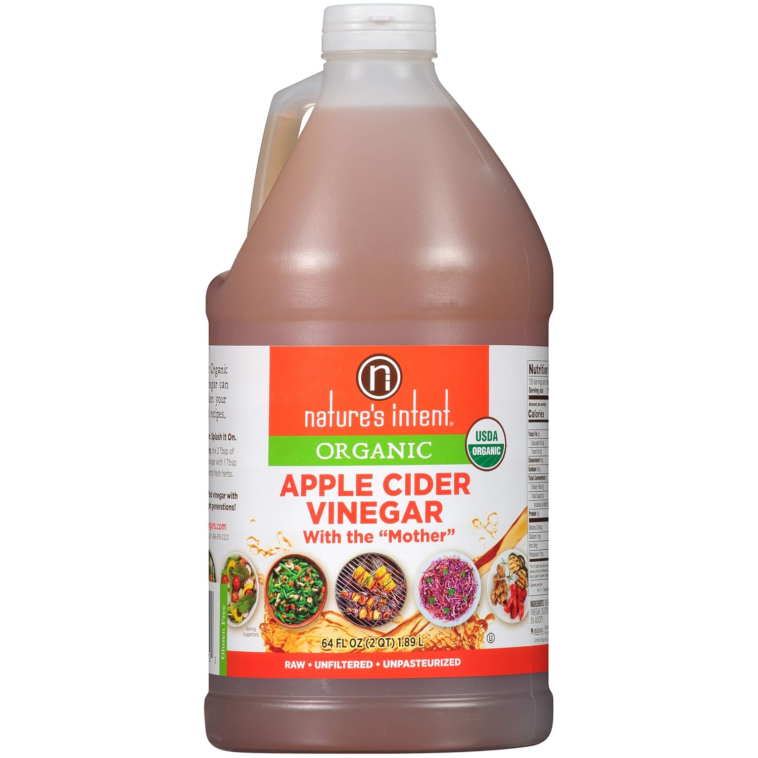 Nature's Intent Organic Apple Cider Vinegar, 64 Fluid Ounce