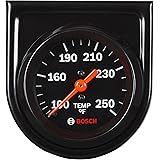 Actron SP0F000053 Bosch Style Line 2" Mechanical Water/Oil Temperature Gauge (Black Dial Face, Black Bezel)