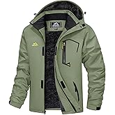 MAGCOMSEN Men's Winter Coats Water Resistant Ski Snow Jacket Warm Fleece Jacket Parka Raincoats With Hood Multi-Pockets
