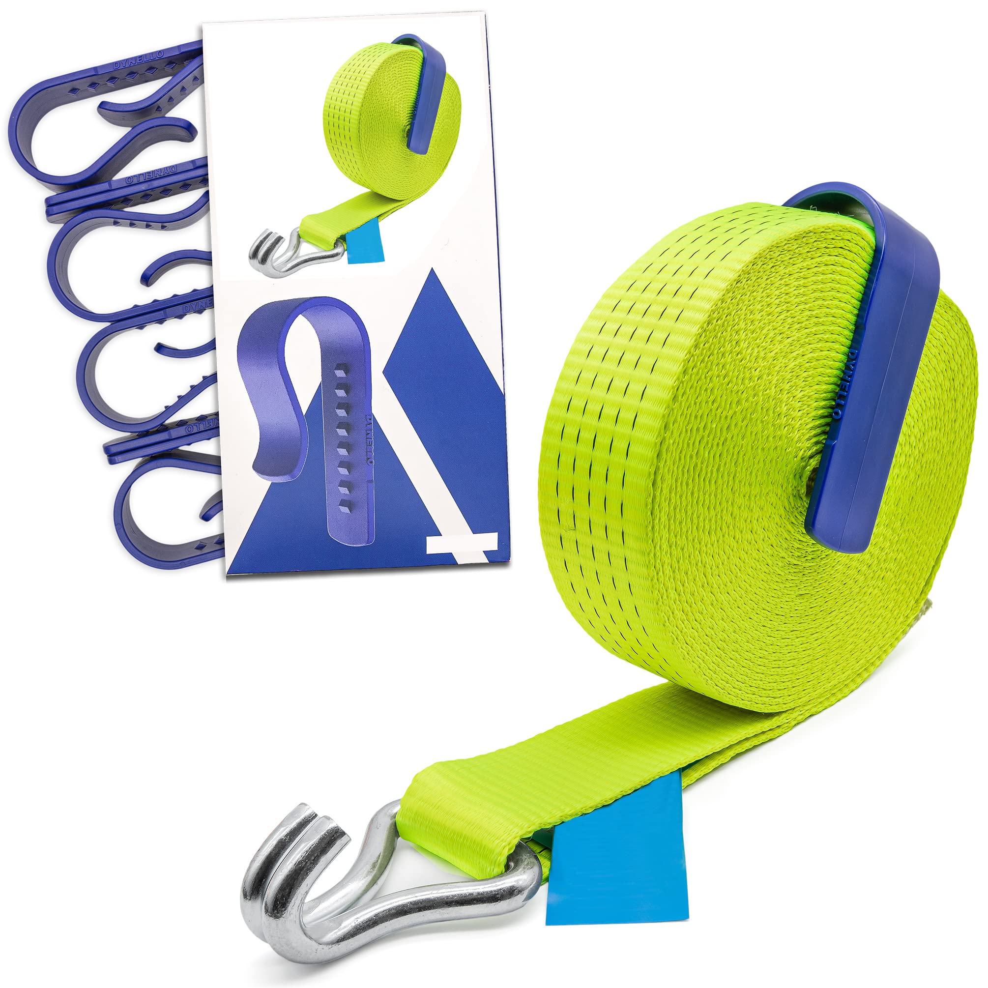 8 x Dynello lashing strap clips for 35-50 mm belts storage lashing straps ratchet