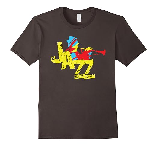 Mens Jazz Trumpet Musician Modern Style T-shirt 2XL Asphalt
