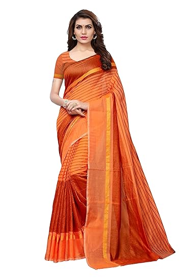 Synthetic Cotton Saree with Blouse Piece