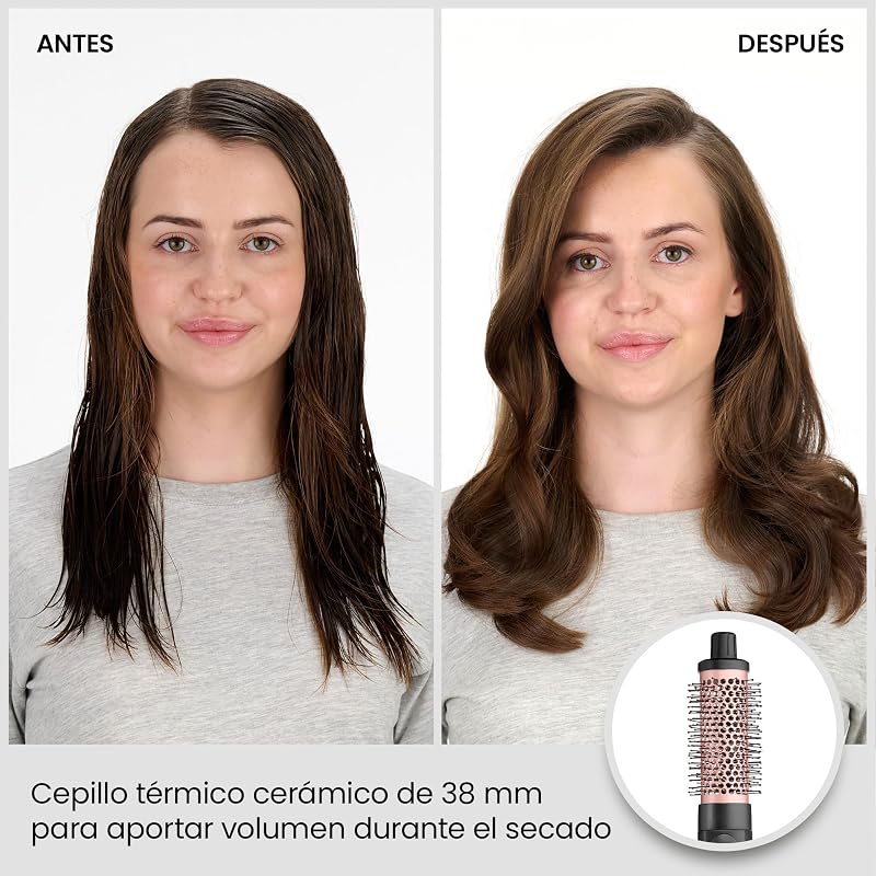 Escova de ar BaByliss Smooth Finish 1200 com 4 acessórios, para adicionar volume, modelação e suavização, 3 configurações de temperatura, tecnologia iônica, AS122E.