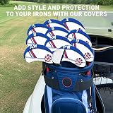 Finger Ten Golf Iron Head Covers Set Navy 10pcs with Numbers view 7