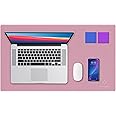 K KNODEL Desk Mat, Blotter, Dual-Sided Office Desk Pad, Waterproof Desk Mat for Desktop, Desk Blotters, PVC Leather Pad Protector (Purple, 23.6" x 13.8")