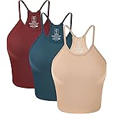 BAMBOO COOL Women's Seamless Tank Top Moisture-Wicking Workout Ribbed Camisoles U-Neck Camis 3-Pack