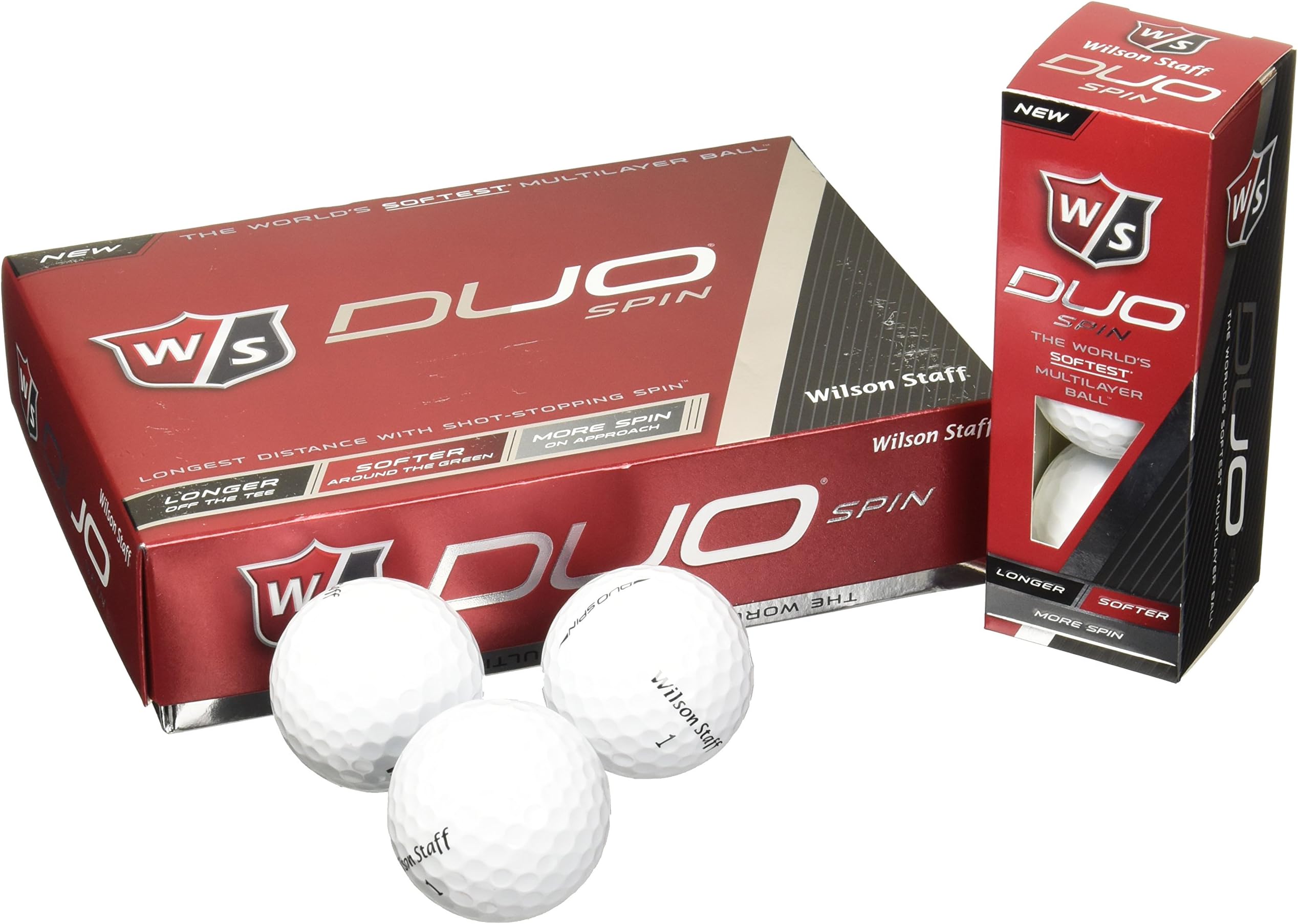 Wilson Staff Duo Spin Golf Balls (12-Pack), White