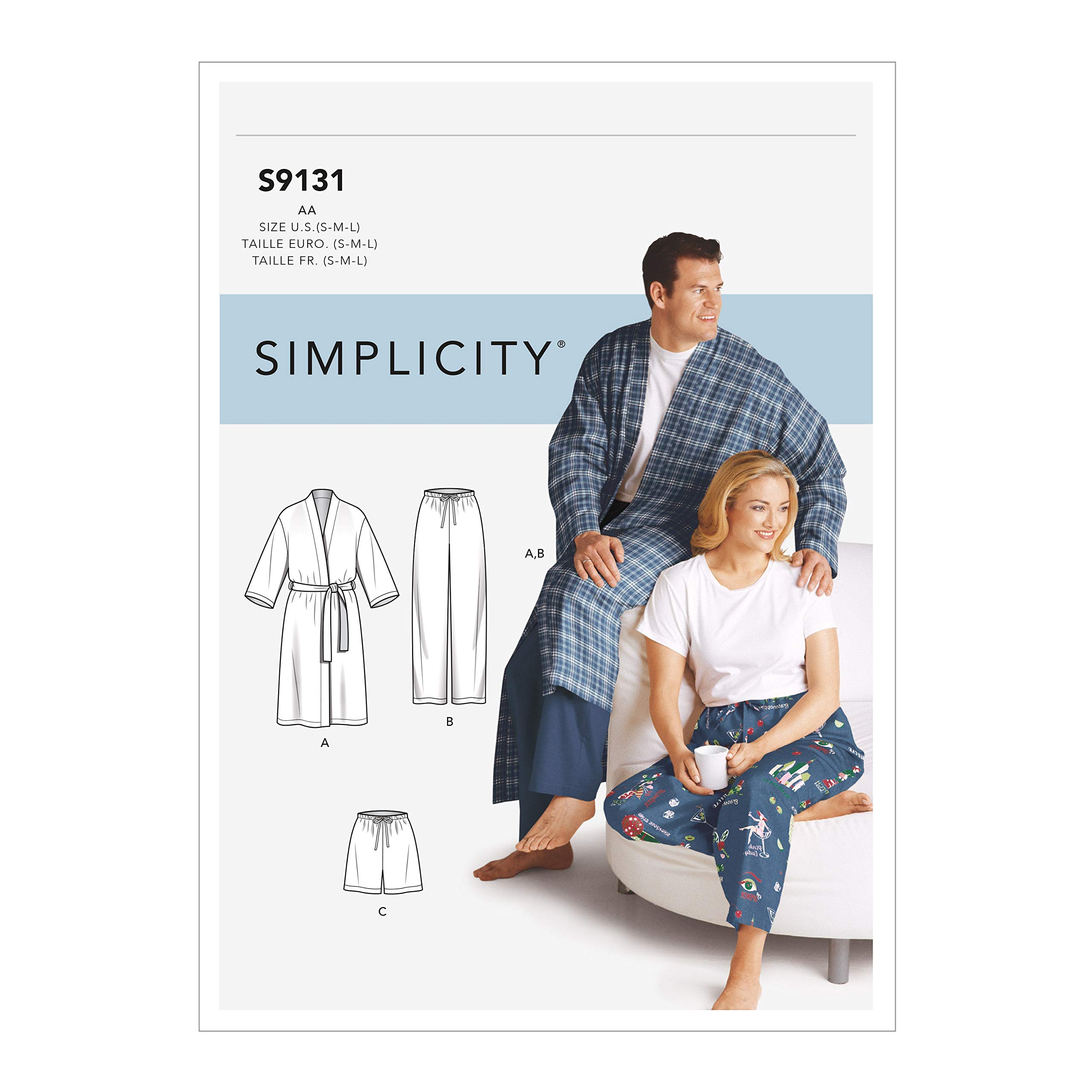 Simplicity Sewing Pattern SS9131BB Unisex Sleepwear
