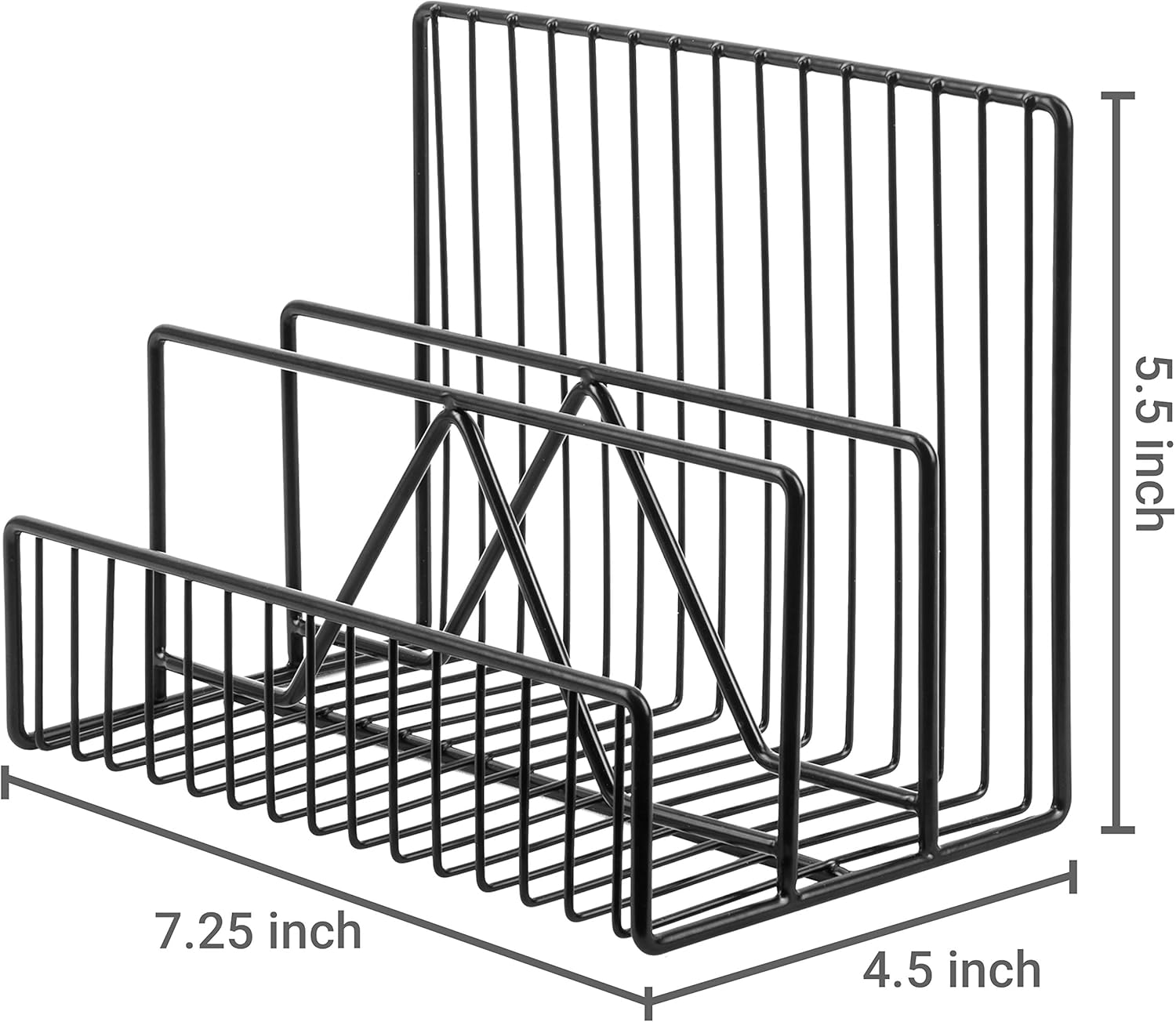 MyGift 3-Slot Modern Black Metal Wire Mail Sorter, Desktop Letter Organizer : Office Products
