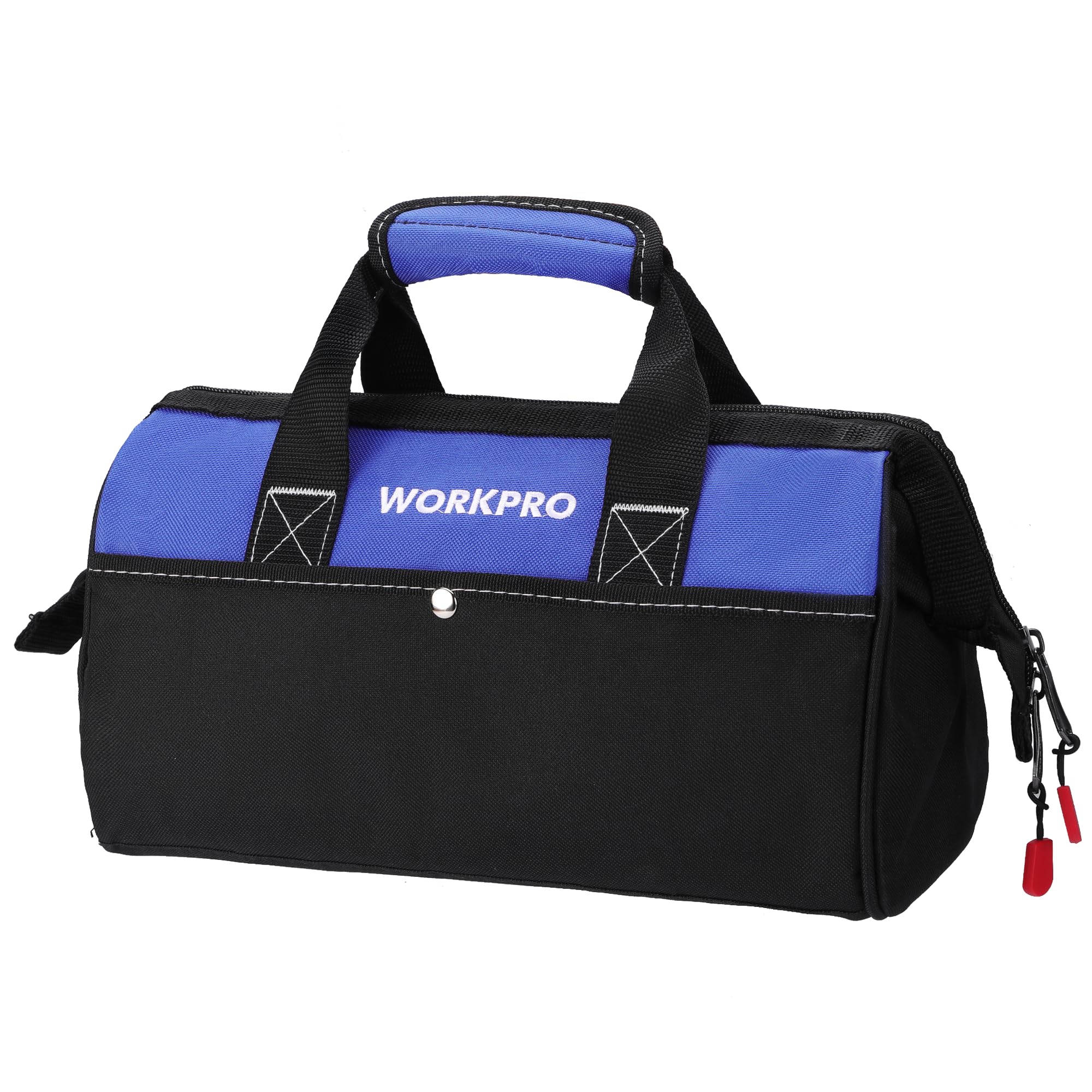 Photo 1 of WORKPRO 13-inch Tool Bag, Wide Mouth Tool Tote Bag with Inside Pockets for Tool Storage
