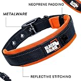 Black Rhino Heavy-Duty Dog Collar Reflective Neoprene Padded Medium Orange/Black view 2