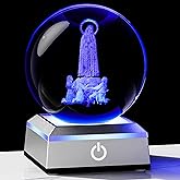 3D Crystal Virgin Mary Figurines with Colorful Light Base Christian Religious Virgin Mary Faith Gifts for Women Men Mom Friends Laser Engrave Blessed Mother Statues Catholic Church Keepsakes Decor