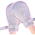 ENLUNTRA Medical Restraint Gloves - 2Pcs,Restraint Mitts with Built-in Grab Plates and Medical Finger Rings, Gloves to Prevent Scratching for Adults(Pink)