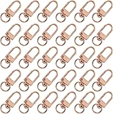 Auvotuis 30Pcs Metal Lobster Claw Clasps, 360° Swivel Trigger Snap Hooks, Key Chain Hooks, DIY Claw Clasps for Jewelry, Purse Making, Bags Keychain, Key Rings, Art Crafts (Rose Gold)