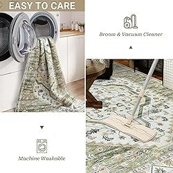 Area Rugs for Living Rooms - 5x7, Boho Non-Slip Low