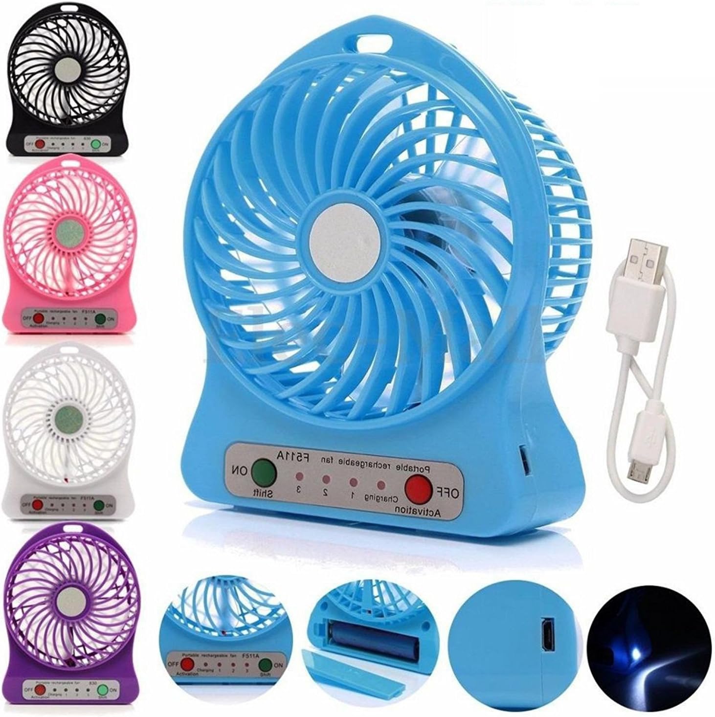 Goodrich 4inch Portable Mini USB Fan (Multicolor)