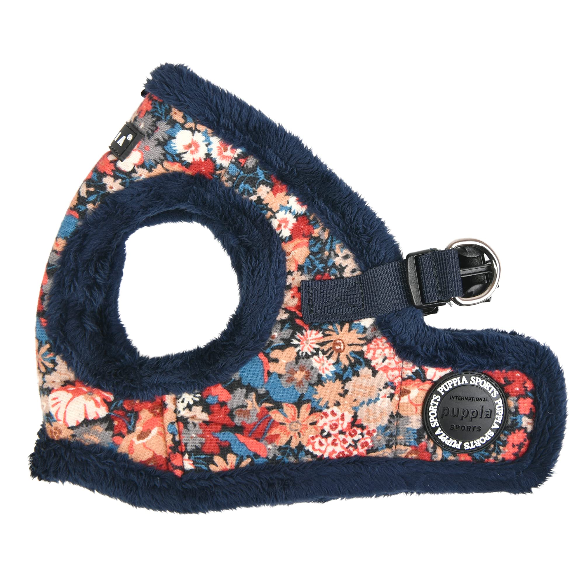 Puppia Dog Harness for small and medium dogs - GIANNI HARNESS B - adjustable und comfortable,Navy Blue