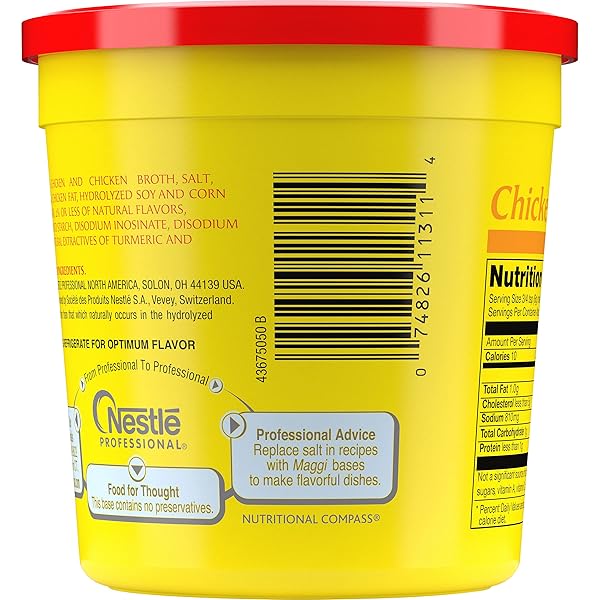 MAGGI CHICKEN BASE, STOCK AND BOUILLON, GLUTEN FREE, NO MSG, BULK 1 LB TUB (PACK OF 6)